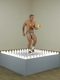 'Gonzalez-Torres Untitled (Go-Go Dancing Platform)' (1995) is one of several Sturtevant works on display at the List Visual Arts Center. Dancing hours are limited.