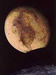 An artist's conception of Pluto and its moon Charon.