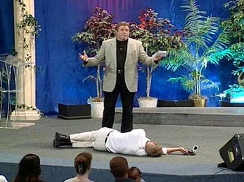 "The Holy Artwork" involves a televangelist in San Antonio. Jankowski pretends to pass out at the preacher's feet, effectively giving the preacher a chance to expound upon artwork and God.