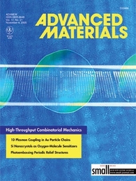 MIT research made the cover of Advanced Materials this month. The image shows a slide covered with microscopic dots of biomaterials superimposed by one of those dots in close-up. MIT researchers have used such microarrays to quickly identify new materials.