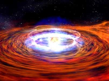 This image is an animation of a neutron star X-ray burst.