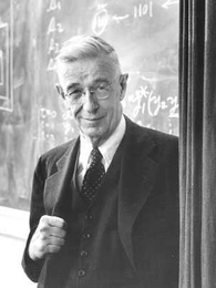 Vannevar Bush, vice president and dean of engineering at MIT from 1932 to 1938, is one of many subjects highlighted in an exhibit of Arnold Newman's photography at the Compton Gallery.