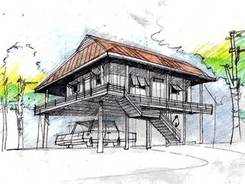 MIT's Special Interest Group in Urban Settlement has developed a modular unit house that accommodates different family sizes, is tailored to bayou culture and stands on flood-resistant stilts.
