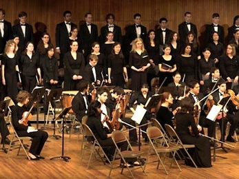 The MIT Concert Choir, above, will perform with the University Choir of Lausanne, Switzerland on April 28. The two groups will hold a student research symposium on April 26.