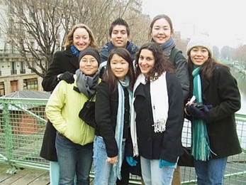 This year's winners of the Foreign Languages and Literatures' January Scholars in France Award are, back row, left to right, Laurie Burns, Jorge Alvarado, Mika Tomczack and Jacqueline Greene; front row, left to right, Louise Giam, Danielle Le and Francesca DeMeo.