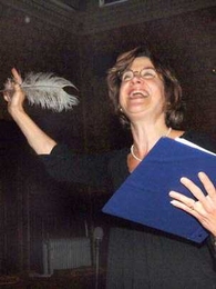 Deborah Wise of the Catalyst Collaborative @ MIT, who is also artistic director of the Underground Railway Theater, read selections from three plays with science or math themes for the kickoff event launching the Cambridge Science Festival.