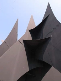Alexander Calder's 'La Grande Voile' in McDermott Court is one of nearly 50 artworks on public display around the MIT campus. Public Art Review recently named MIT's collection one of the 10 best in the country.