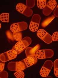 MIT researchers have developed a high-throughput method for the detection of biomolecules (such as DNA shown here) using multifunctional particles. The technique could make medical diagnostics and drug discovery faster and cheaper.