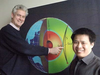 Professor Robert van der Hilst, left, and graduate student Ping Wang of the MIT Department of Earth, Atmospheric and Planetary Sciences, are adapting technology developed for near-surface exploration of hydrocarbon reservoirs to image the core-mantle boundary deep beneath Central and North America.