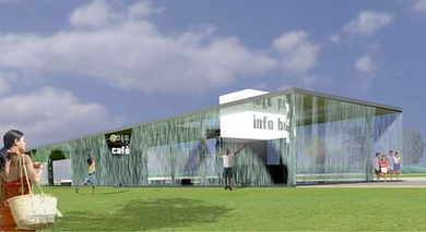 The Digital Water Pavilion at the 2008 World Expo in Zaragoza, Spain will contain an exhibition area, a cafe, and public spaces.