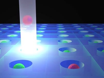 MIT has developed a new system for sorting cells that involves special "traps" in a silicone layer bonded to a microscope slide. Cells with specific properties are then levitated out of their traps using the pressure of a beam of targeted light from a low-cost laser. A flowing fluid then sweeps the selected cells off to a separate reservoir