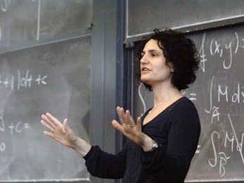 MIT Professor of Mathematics Gigliola Staffilani, one of the organizers of the Women in Math conference taking place April 12-13 at MIT, teaches a course on multivariable calculus.