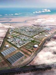 An artist's rendering of the proposed carbon-neutral community being developed in Abu Dhabi.