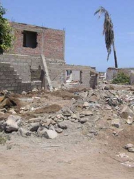 An image in Tambo de Mora, Peru, which was hit hard by last year's magnitude 8 earthquake.