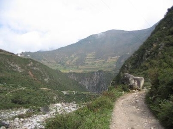 The mountains near the Min River south of Wenchuan City, close to the epicenter of the recent earthquake in China that has killed more than 65,000 people to date.