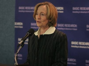 MIT President Susan Hockfield speaks at the National Press Club in Washington, D.C., on Sept. 17.