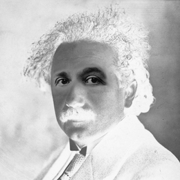 A 'contrast chimera' of Albert Einstein, in which MIT researchers took the negative of an image, then reversed the contrast of the eyes so they appeared normal.