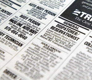 Newspaper employment listings
