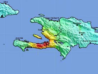 Earthquake intensity map of Haiti from the U.S. Geological Survey (USGS).
