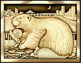 The class of 2011's Brass Rat ring, whose front is shown here, embodies a clever mixture of design and MIT tradition. Competing on the Institute's 148th birthday last April, the class won the right to enshrine this ring in the MIT 150 Exhibition display.