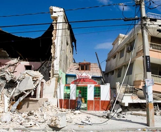 Damage to several buildings in Haiti after the earthquake on Jan. 12.