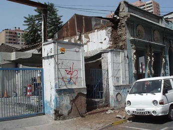 Only slight damage can be seen on buildings in Santiago de Chile on the morning after the earthquake in February.