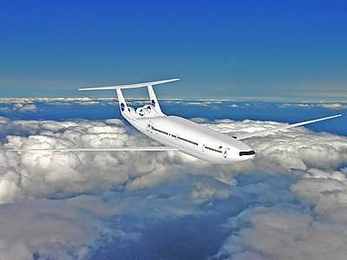 MIT’s D “double bubble” series design concept is based on a modified “tube-and-wing” structure that has a very wide fuselage to provide extra lift. The aircraft would be used for domestic flights to carry 180 passengers in a coach cabin roomier than that of a Boeing 737-800.