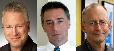 From left to right, Thomas Levenson, Richard Locke and James Paradis.