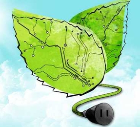 leaf with electronic circuitry 