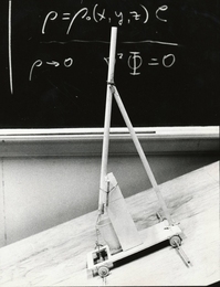In 2.70, the precursor to 2.007, the competition was to build a mechanical device, out of a set of relatively simple wooden and metal parts, that would roll down a ramp at a precisely controlled rate.