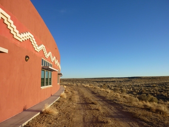 The side of the school building; this gives a good impression of how isolated it was.