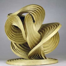 "Natural Cycles," part of a series of curved origami structures created by Erik and Martin Demaine.