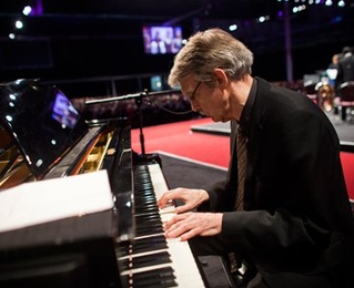 Institute Professor John Harbison performs during MIT's Next Century Convocation in April.