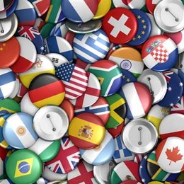 Photo of country flag pins