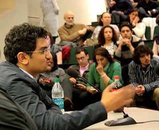 Prominent Egyptian pro-democracy activist Wael Ghonim addresses an audience at MIT on Monday, May 23.
