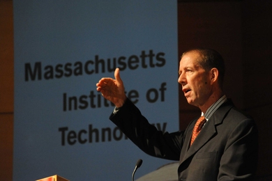 Ron Bloom, who until last month served as Obama’s senior counselor for manufacturing policy, speaks during Thursday's event.