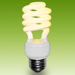 Illustration of a compact fluorescent light bulb