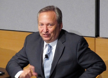 Former Treasury Secretary and current Harvard Professor Lawrence Summers speaks during an event at MIT Wednesday.