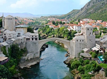The Old Bridge in Mostar, Bosnia-Herzegovina.