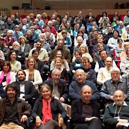 50 Years of Linguistics at MIT event: detail from the group photograph; Stata Center, December 2012.
