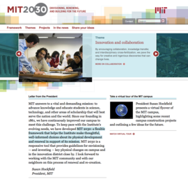 A screenshot of the new MIT 2030 website.