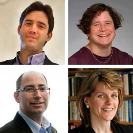 Clockwise from top left, the 2012 MacVicar Faculty Fellows: William Broadhead, Leslie Pack Kaelbling, Nancy Lin Rose and David Kaiser.