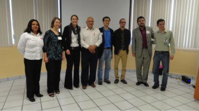 Several Imagínate team members and facilitators who worked with students in January. (L to R: Elena Vazquez, Mary Masterman, Sarah Bruce, Enrique Garcia, Cole Shaw, Drew Zoller, Dr. Jorge Huerta, Francisco Valenzuela)