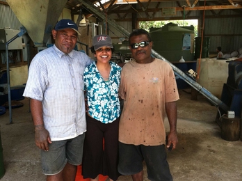 Divya Agarwal, center, in Fiji.