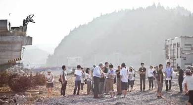 Faculty and students of the MIT Japan Design Workshop at the post-disaster site in July 2011