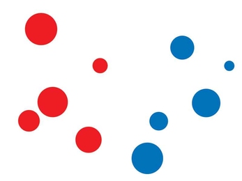 Are the red dots bigger than the blue dots? New research about the way people answer this question may shed light on our cognitive processes.