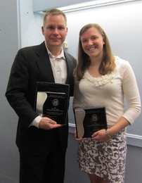 Steve Baker with Molly McShane from the Alpha Phi sorority at the 2012 FSILG awards.