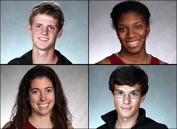 Clockwise from top left: Kyle Hannon, Portia Jones, Lauren Kuntz, and Stephen Serene.