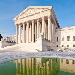 The front of the Supreme Court building.