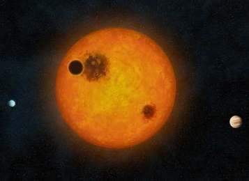 Artist depiction of a star with some planets orbiting